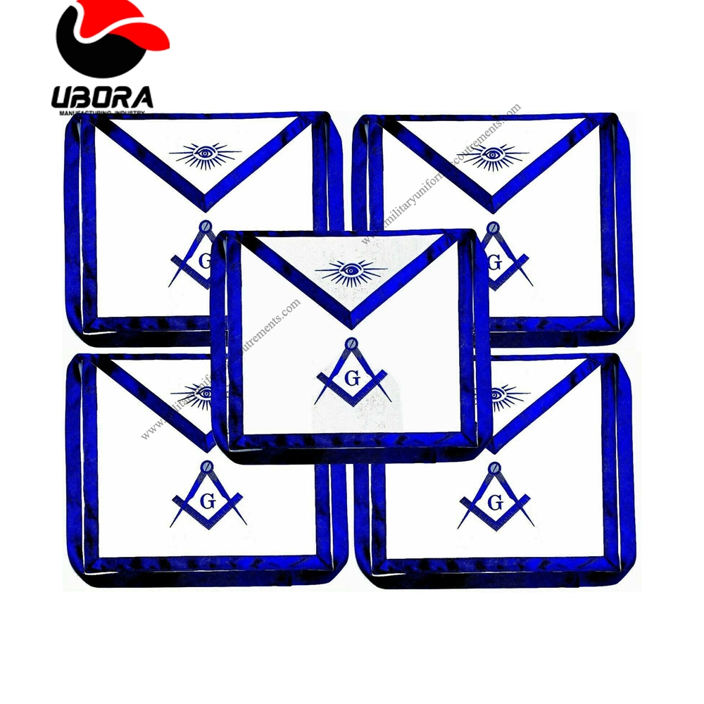 5 Masonic Regalia Blue Lodge Master Mason Apron with Square Compass